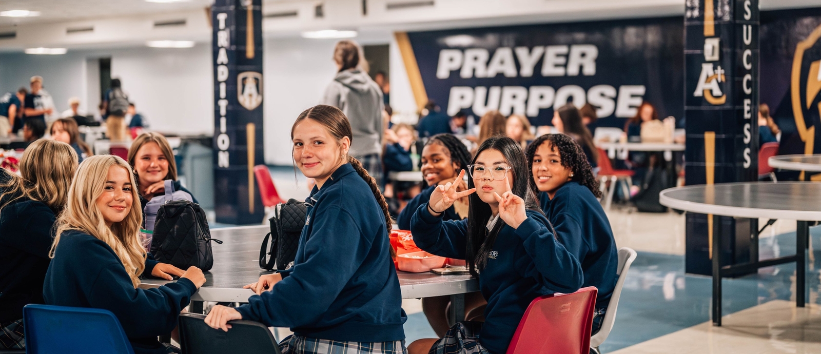 students in cafeteria